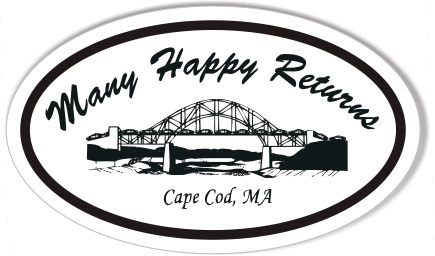 Cape Cod Many Happy Returns Oval Bumper Stickers
