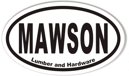MAWSON Lumber and Hardware Euro Oval Bumper Stickers