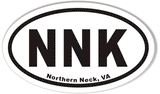 NNK Northern Neck Oval Stickers 3x5"