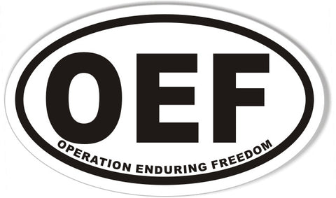 OEF OPERATION ENDURING FREEDOM Oval Bumper Sticker