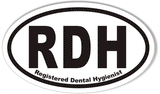 RDH Registered Dental Hygienist Oval Bumper Stickers