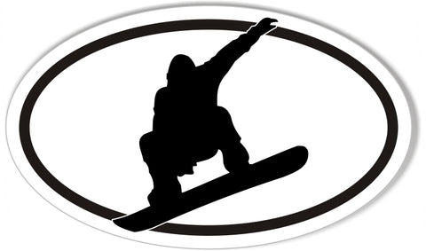 Snowboarding Oval Bumper Sticker