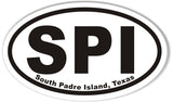 SPI South Padre Island, Texas Oval Stickers