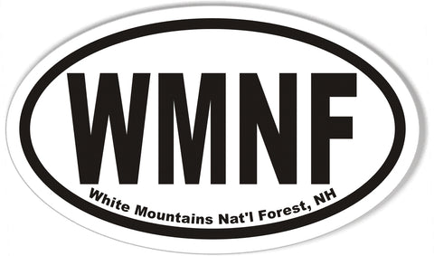 WMNF White Mountains Nat'l Forest, NH Oval Bumper Stickers